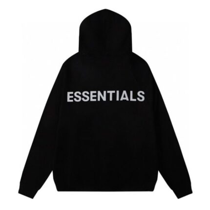 Fear of God Essentials Classic Fleece Reflective Hoodie Black