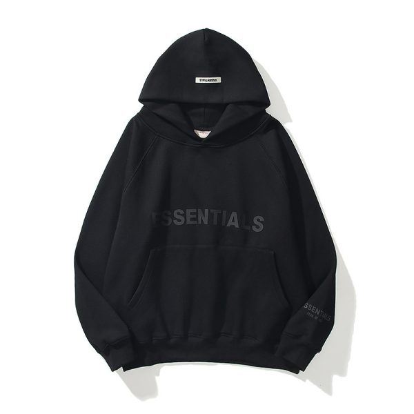 Essentials Black Oversized Hoodie