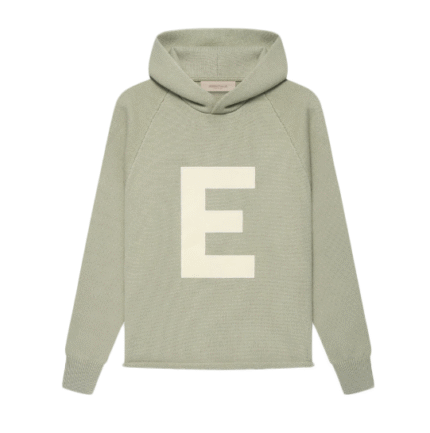 Essentials Fear Of God Kids Big E Knit Hoodie Seafoam